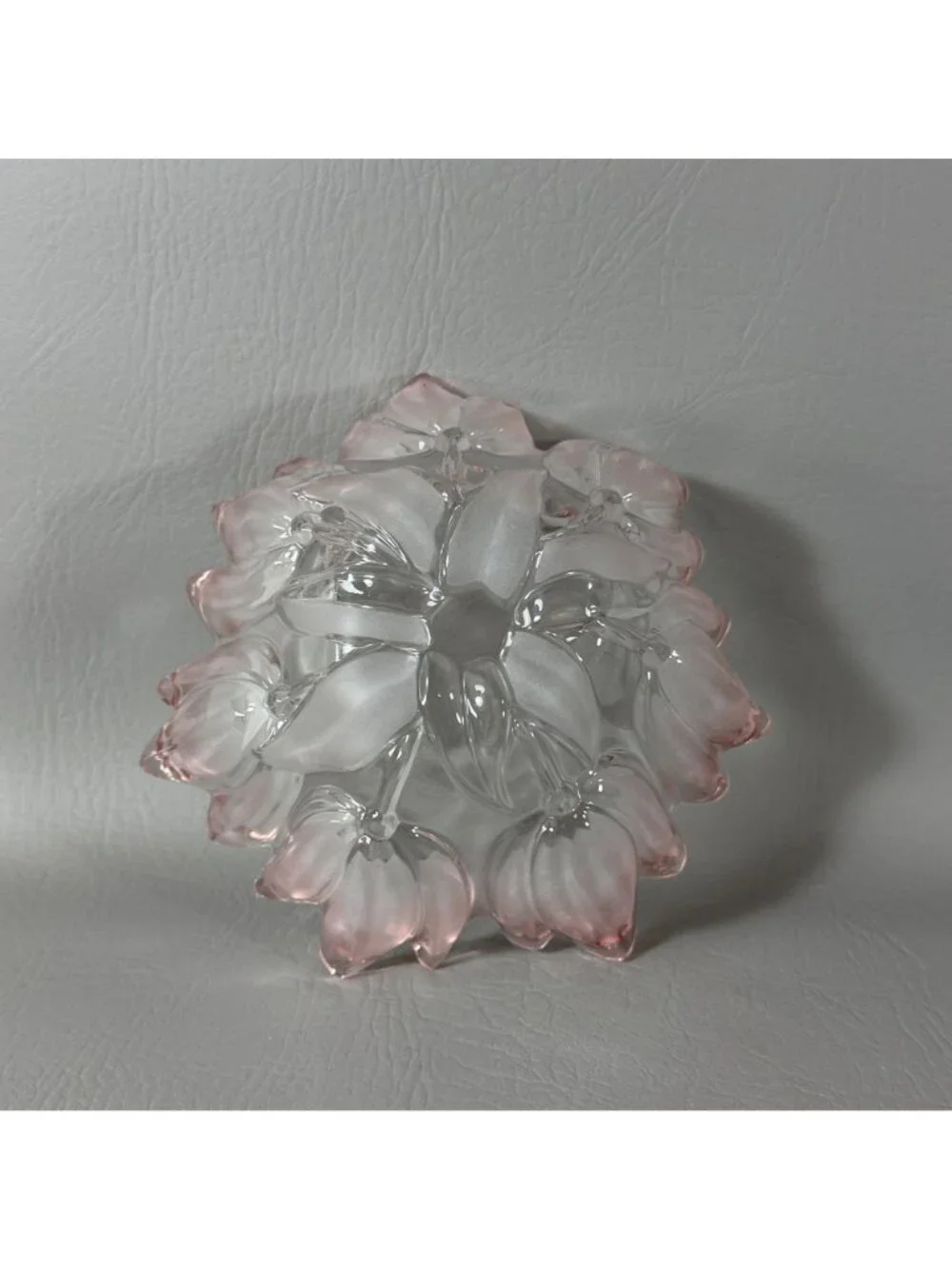Vintage Arcoroc France Pink Tulip Glass Bowl 7.5